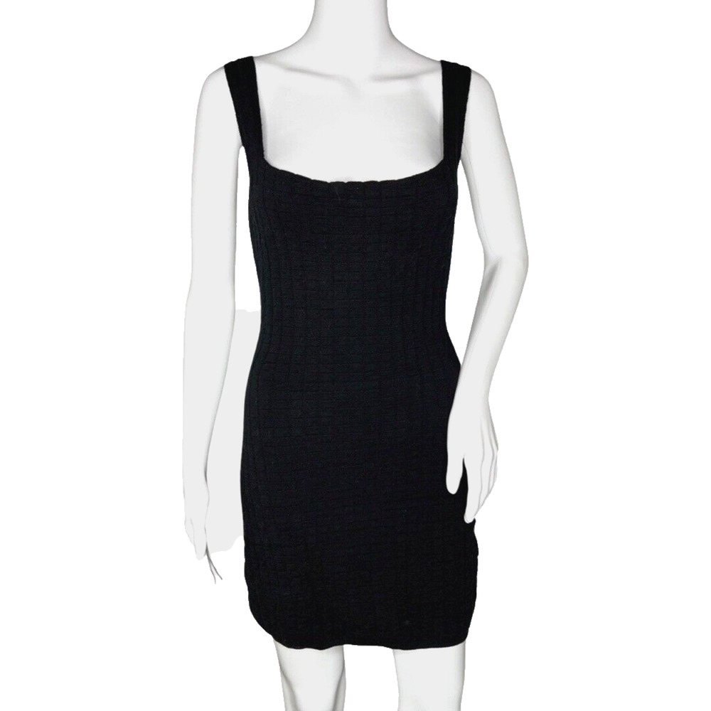 Free People Dress Womens XS Black Bodycon Textured Beach Neutral Minimalist